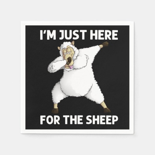 かわいい羊 スタンダードカクテルナプキン (正面)