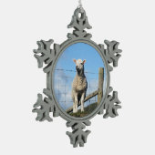 かわいい羊 スノーフレークピューターオーナメント (左)