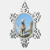 かわいい羊 スノーフレークピューターオーナメント (右)