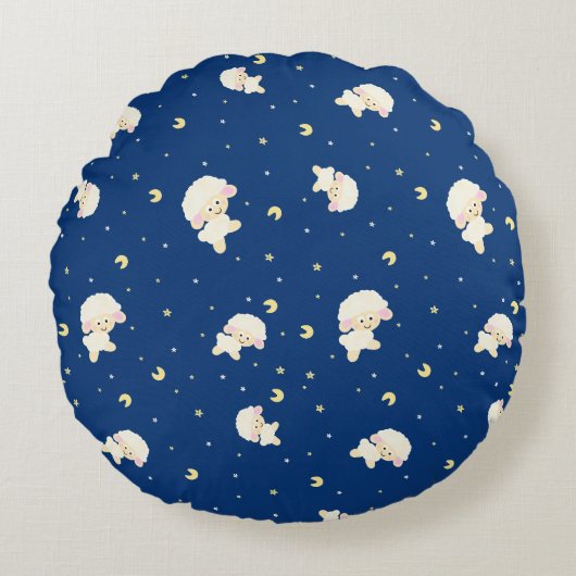 かわいい羊 ラウンドクッション (正面)