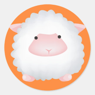 かわいい羊 ラウンドシール