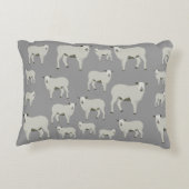 かわいい羊&ラムファーム動物のパターン アクセントクッション (裏面)