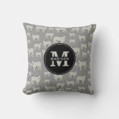 かわいい羊&ラムファーム動物パターンモノグラムバブ クッション (正面)