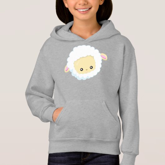 かわいい羊，小さな羊，ベビー羊，白い羊 (正面)