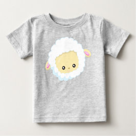かわいい羊，小さな羊，ベビー羊，白い羊 ベビーTシャツ
