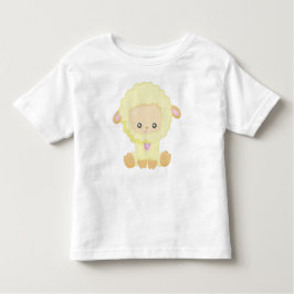 かわいい羊、小さな羊、ベビー羊、黄色の羊 トドラーTシャツ