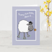 かわいい羊、悪いけどバアド、謝罪カード カード (黄色い花)