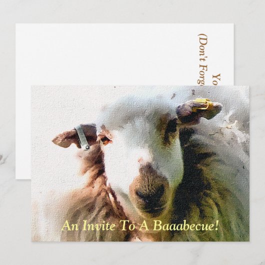 かわいい羊 招待状 (正面/裏面)