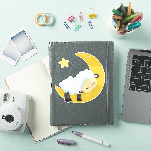 かわいい羊,眠る羊,月,星,眠い シール (iPadカバー)