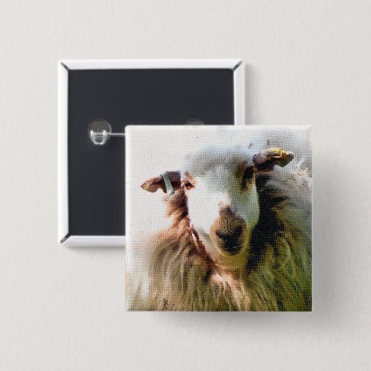 かわいい羊 缶バッジ (正面&裏面)