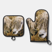 かわいい羊 鍋つかみ&鍋敷きセット (正面)