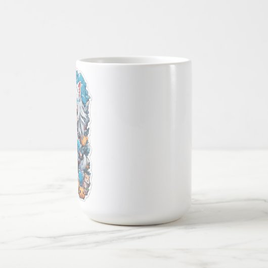 かわいい美しいアニメスタイル コーヒーマグカップ (中央)