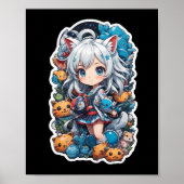 かわいい美しいアニメスタイル ポスター (正面)