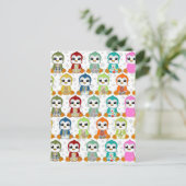 かわいい美しいカラフルの花 ポストカード (スタンド正面)