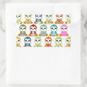 かわいい美しいカラフルの花 長方形シール (バッグ)