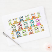 かわいい美しいカラフルの花 長方形シール (封筒)