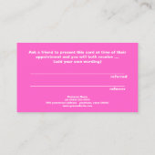 かわいい美しいサロン紹介フェイクシルバーシークインピンク 紹介カード (裏面)