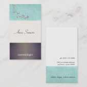 かわいい美しいターコイズとウッドヘアサロンとスパ 名刺 (正面/裏面)