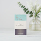 かわいい美しいターコイズとウッドヘアサロンとスパ 名刺 (スタンド正面)