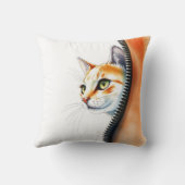 かわいい美しいトレンディーウォーターカラーキャットコレクション クッション (裏面)