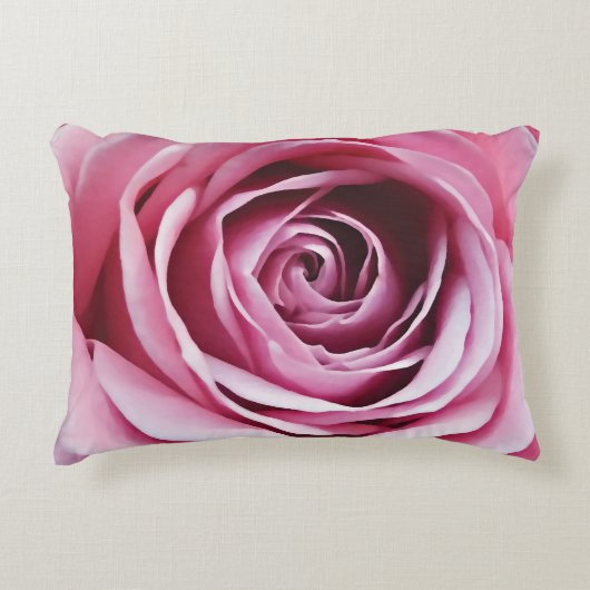 かわいい美しいピンクのローズフラワーガール子供部屋 アクセントクッション (正面)