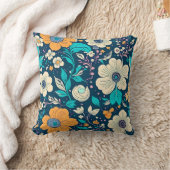 かわいい美しいフローラとシームレスなパターン クッション (ブランケット)