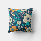 かわいい美しいフローラとシームレスなパターン クッション (裏面)