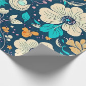 かわいい美しいフローラとシームレスなパターン ラッピングペーパー (角)