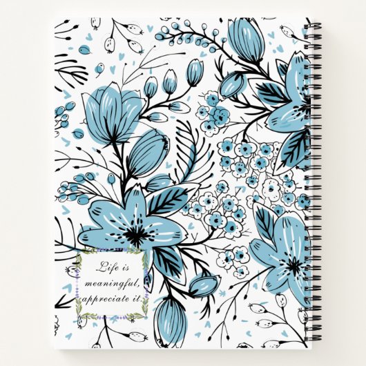 かわいい美しいフローラ ノートブック (裏面)