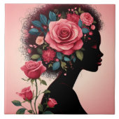 かわいい美しい女性の家庭用陶芸品を作る タイル (正面)