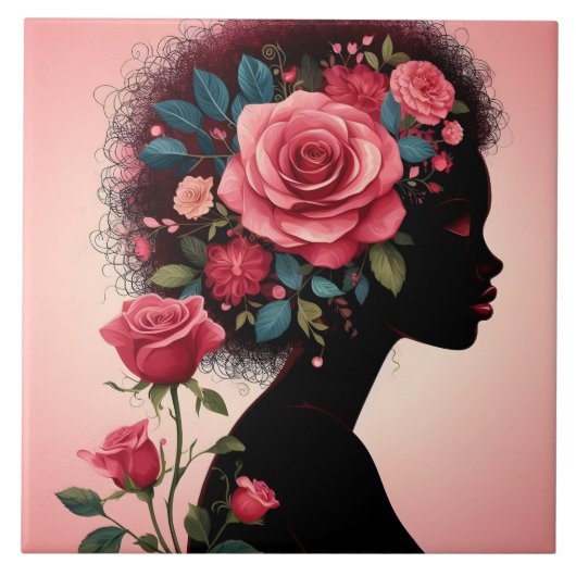 かわいい美しい女性の家庭用陶芸品を作る タイル (正面)