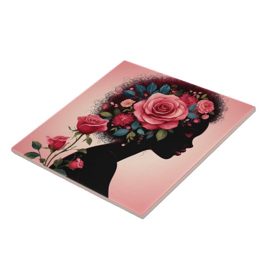 かわいい美しい女性の家庭用陶芸品を作る タイル (側面)