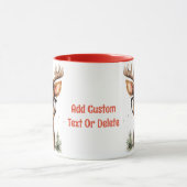 かわいい美しい水の色トナカイのクリスマスパーティー マグカップ (中央)