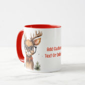 かわいい美しい水の色トナカイのクリスマスパーティー マグカップ (正面左)