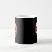 かわいい美しい水彩キツネの花 コーヒーマグカップ (中央)