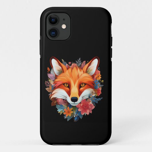 かわいい美しい水彩キツネの花 Case-Mate iPhoneケース (裏面)