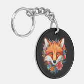 かわいい美しい水色のキツネ花 キーホルダー (正面左)