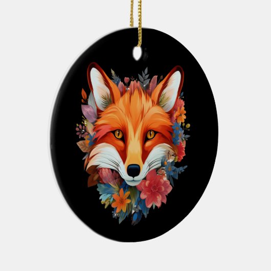 かわいい美しい水色のキツネ花 セラミックオーナメント (右)