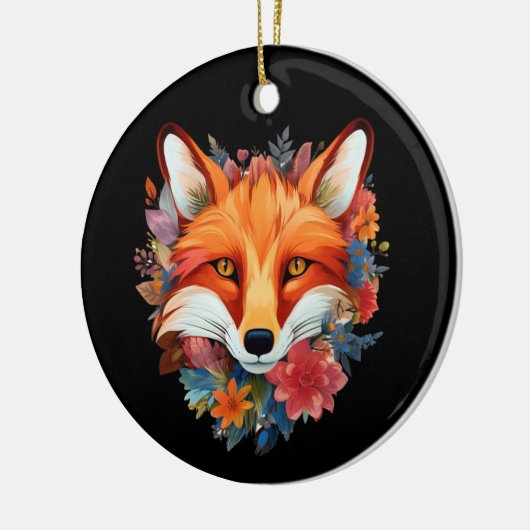 かわいい美しい水色のキツネ花 セラミックオーナメント (左)