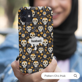 かわいい美しい砂糖スカル花ハロウィーン iPhone 13 PRO MAXケース