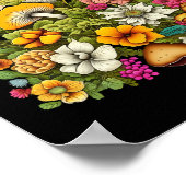 かわいい美しい花やきのこ ポスター (角)