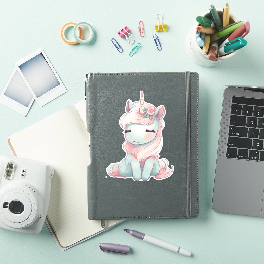 かわいい美しい誇りを持ったユニコーン シール (iPadカバー)