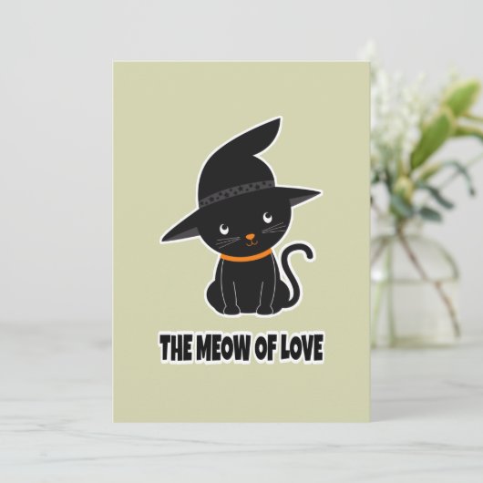 かわいい美しい黒猫 愛の鳴き声 シーズンカード (スタンド正面)