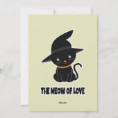 かわいい美しい黒猫 愛の鳴き声 シーズンカード (裏面)