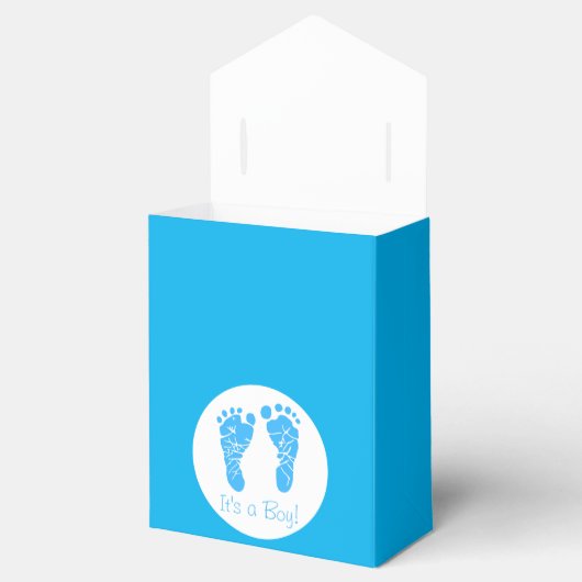 かわいい美上ベビーの足跡その男の子の赤ちゃんシャワー フェイバーボックス (オープン)