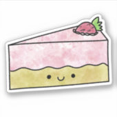 かわいい美味しいいちごケーキ シール (正面)