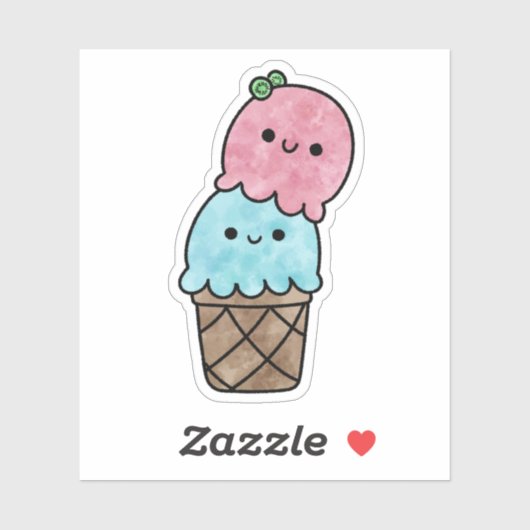 かわいい美味しいアイスクリーム シール (シート)