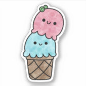 かわいい美味しいアイスクリーム シール (正面)