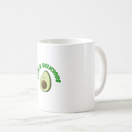 かわいい美味しいアボカド コーヒーマグカップ (正面右)