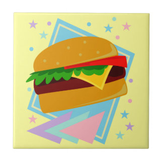 かわいい美味しいハンバーガー タイル